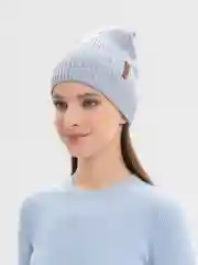 Серый меланж шапка женская, бини, , с подкладом, на флисе