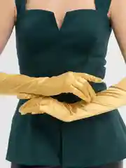 Бронзовый атласные перчатки, удлиненные, выше локтя, 16 цветов