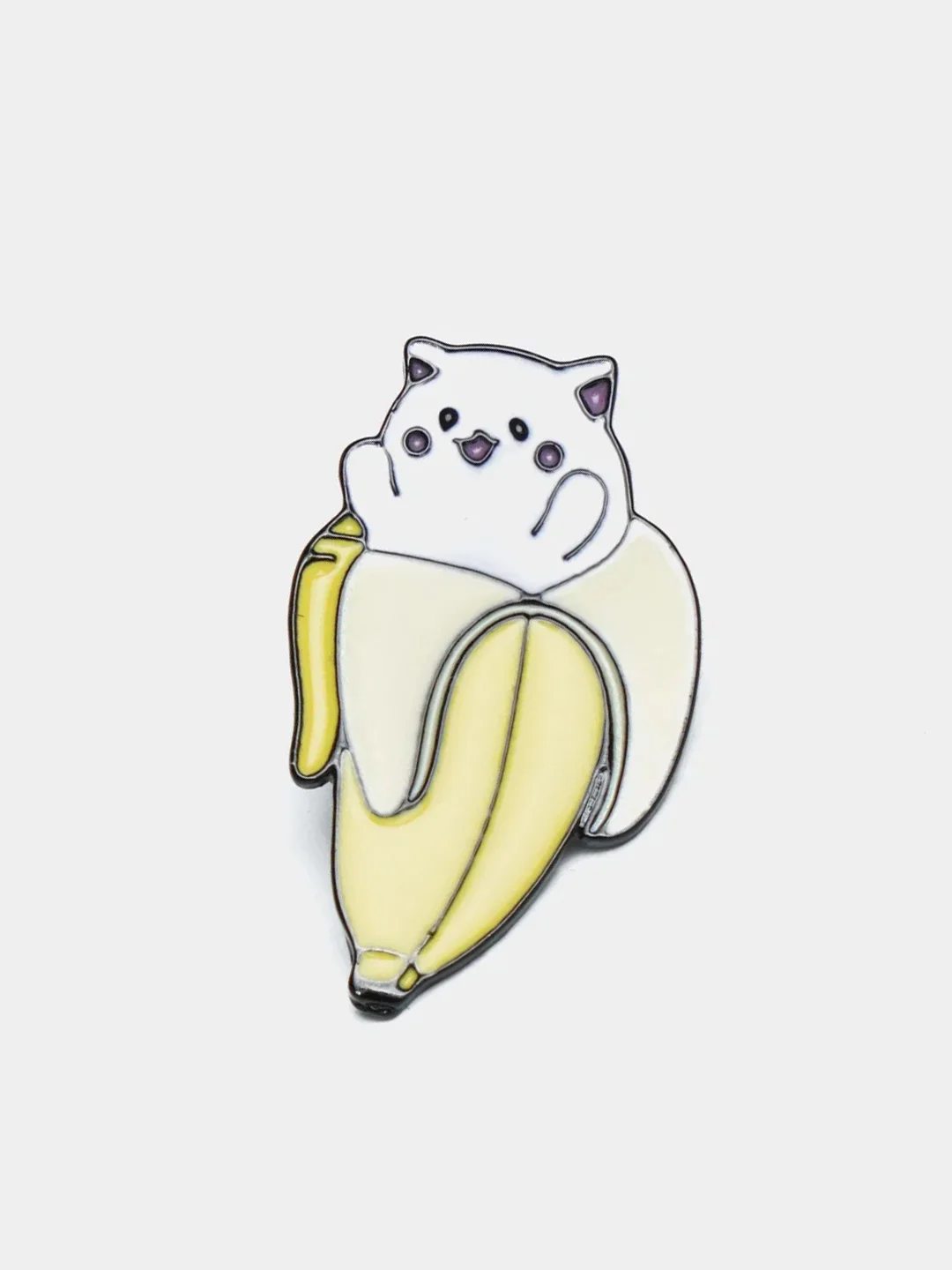 Желтый металлический значок "Banana cat"