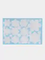 Желтый наклейка на окно новый год, новогодняя, снежинка, дед мороз, двусторонняя, статическая