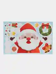 Золотой наклейка на окно новый год, новогодняя, снежинка, дед мороз, двусторонняя, статическая