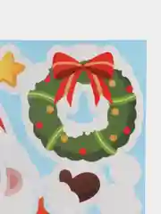 Золотой наклейка на окно новый год, новогодняя, снежинка, дед мороз, двусторонняя, статическая