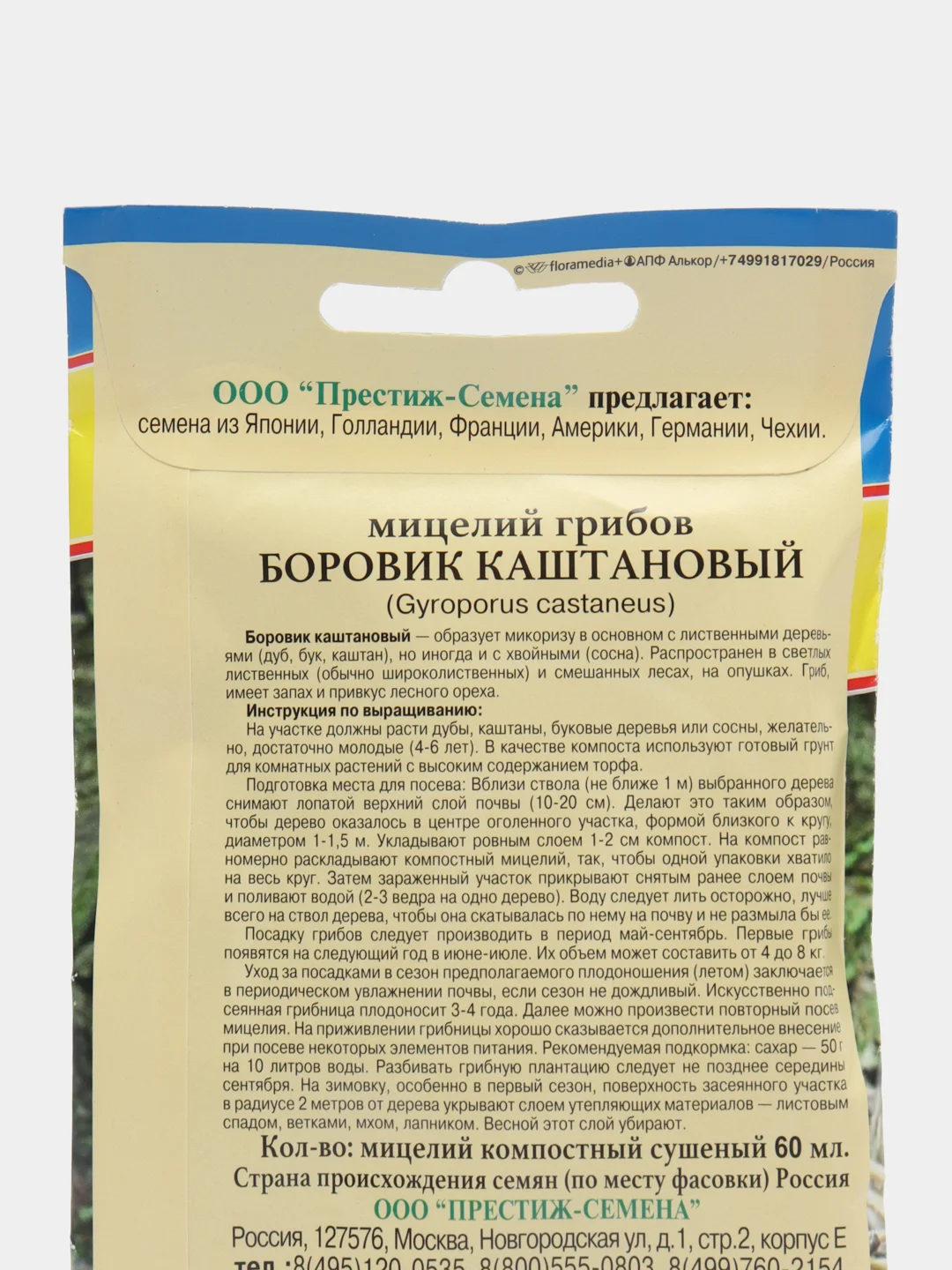 Боровик каштановый, семена, грибы