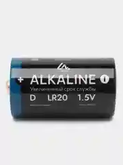 Батарейка алкалиновая, щелочная, LuazON, D, LR20, блистер, 2 шт
