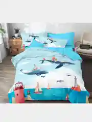 Небесно-голубой boris kids Детское постельное белье 1,5 сп, 50 х 70, хлопок 100%