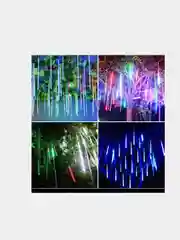 Белый гирлянда Светодиодная LED гирлянда метеоритный дождь. Тающие сосульки. Новый год, 8 колб