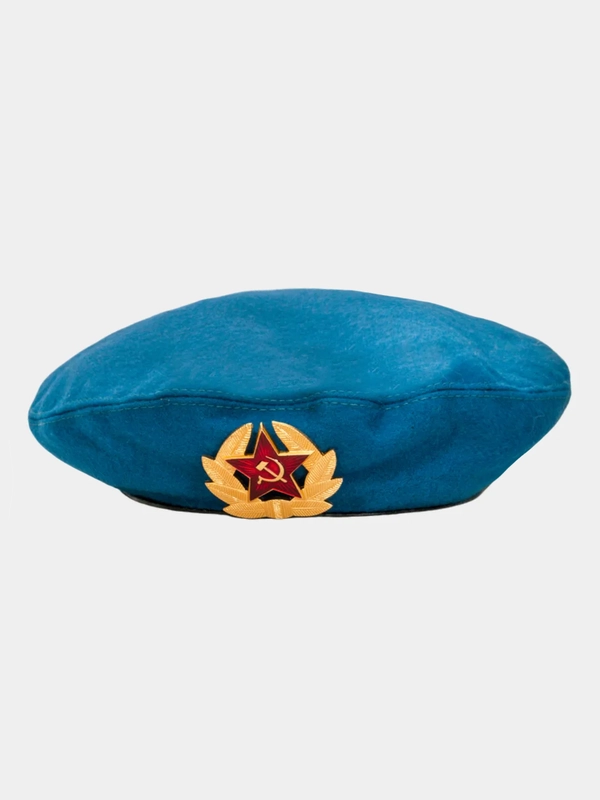 Берет детский голубой ВДВ/Берет десантника детский с кокардой