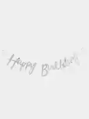 Серебряный гирлянда, растяжка на Happy Birthday, день рождения, праздник