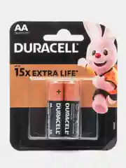 Батарейка алкалиновая Duracell Basic, AA, LR6-2BL, 1.5В, блистер, 2 шт