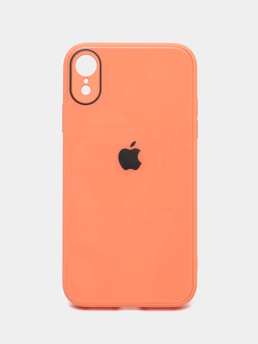 Небесно-голубой чехол для iPhone Xr/ 11/ 12/ mini/ Pro/ ProMax, силиконовый со стеклянной панелью