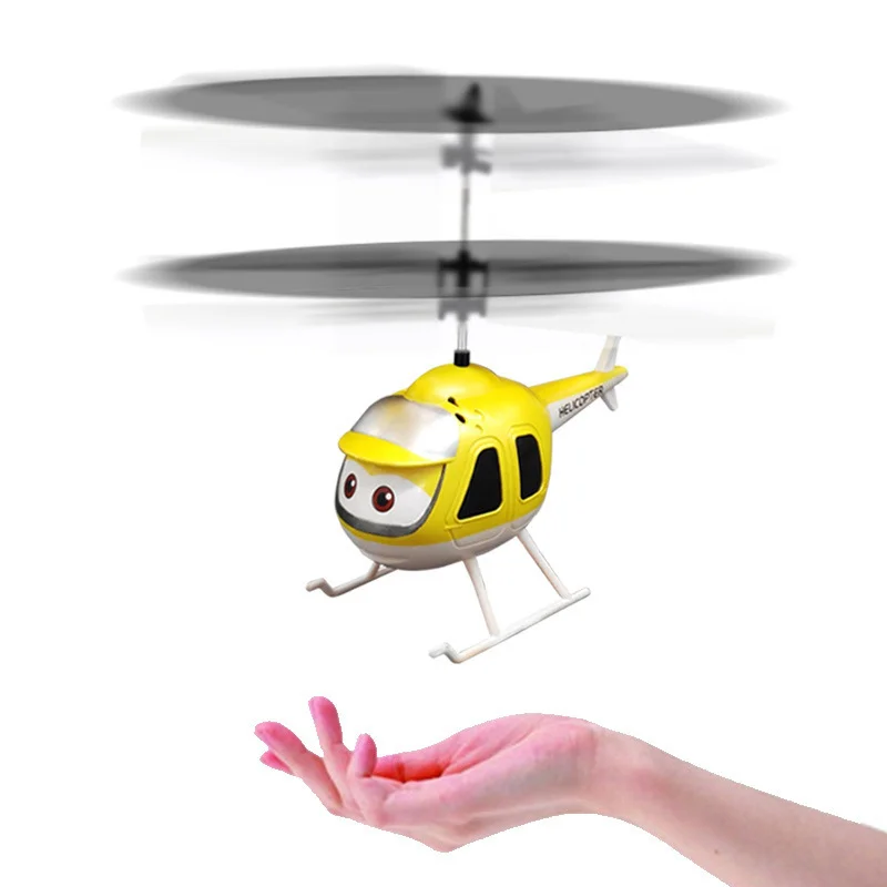 Желтый радиоуправляемый детский вертолет Induction Helicopter с пультом управления