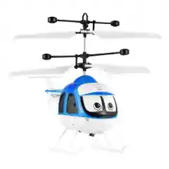 Синий радиоуправляемый детский вертолет Induction Helicopter с пультом управления
