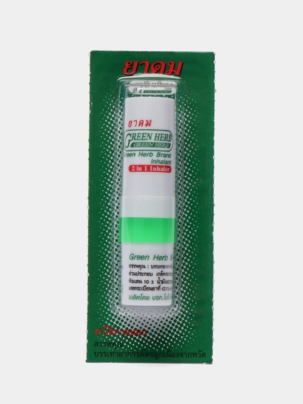Тайский Ингалятор карандаш Тайский назальный Green Herb, 1 штука здоровый нос