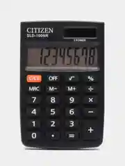 Калькулятор карманный, 8-разрядный, Citizen SLD-100NR, двойное питание, 58*88*10 мм, чёрный