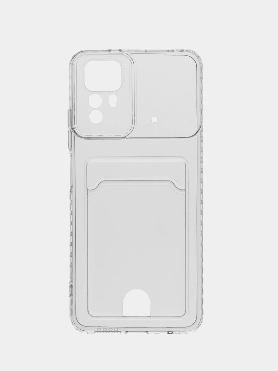 Прозрачный чехол для Redmi Note 12S / Редми Нот 12С, прозрачный, с карманом для карты