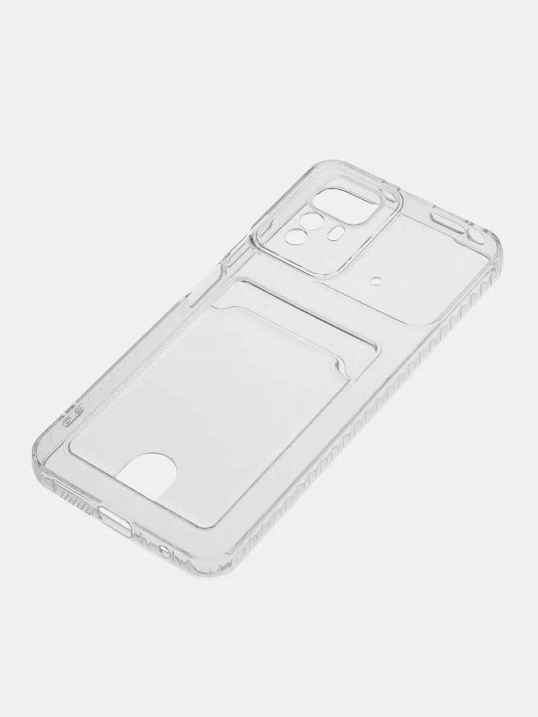Прозрачный чехол для Redmi Note 12S / Редми Нот 12С, прозрачный, с карманом для карты