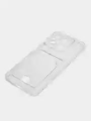 Марсала чехол для Xiaomi Redmi 12C, Сяоми Редми 12С, прозрачный, с карманом для карты
