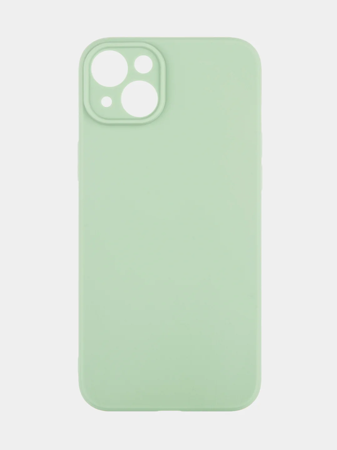 Зеленый чехол для iPhone 15 Plus силиконовый BROSCORP матовый/ прозрачный, тонкий, c защитой камер