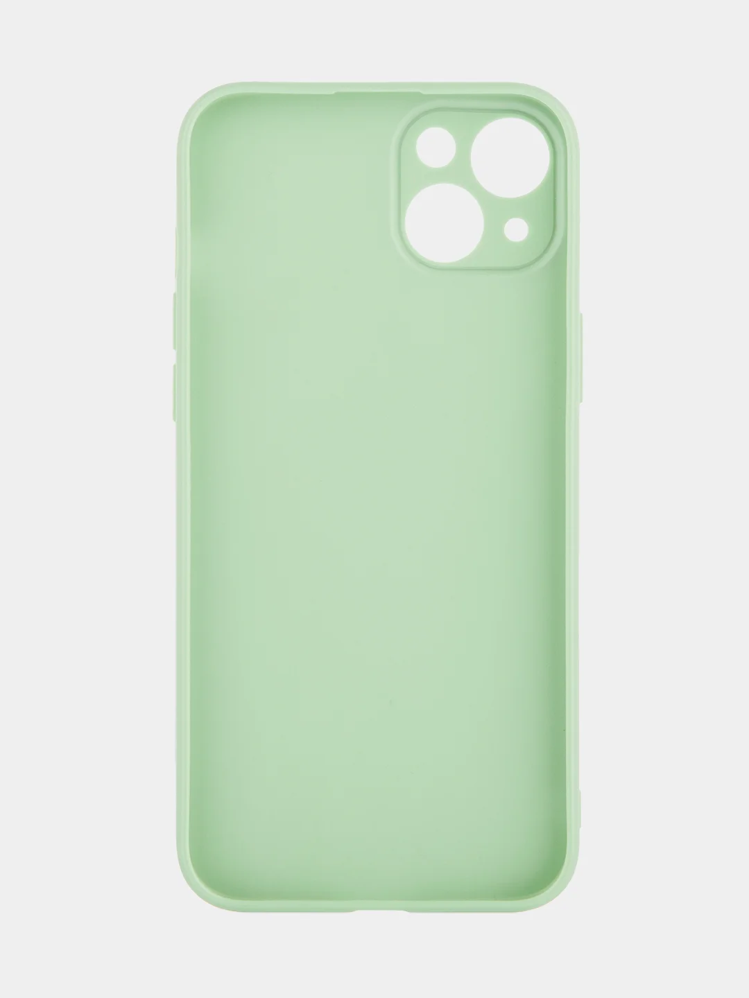 Зеленый чехол для iPhone 15 Plus силиконовый BROSCORP матовый/ прозрачный, тонкий, c защитой камер