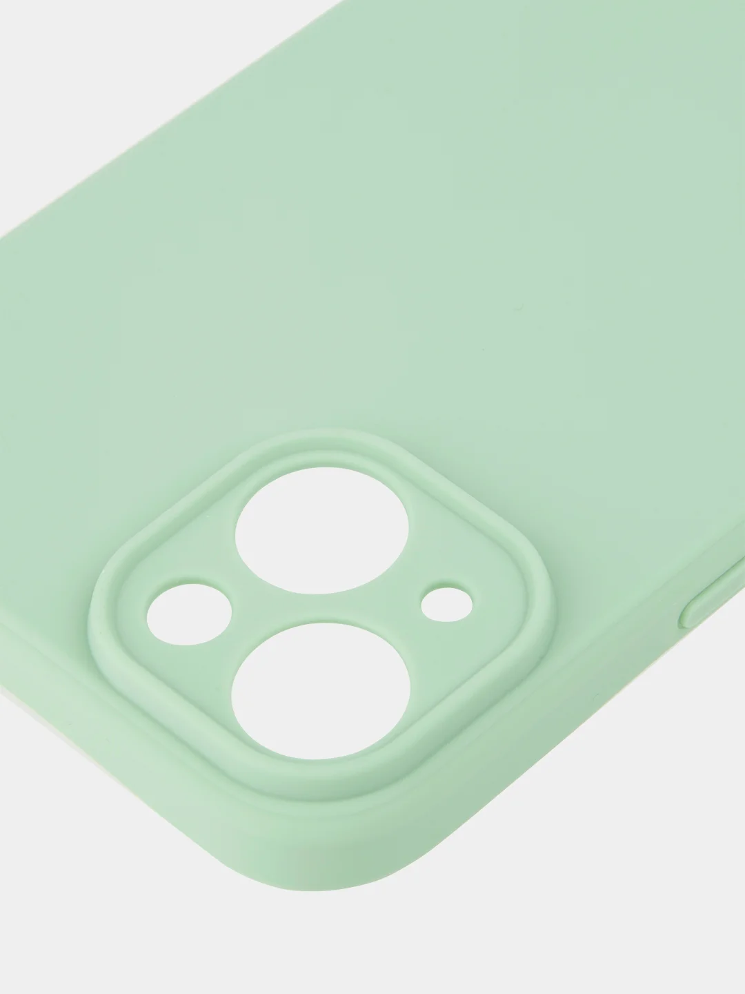 Зеленый чехол для iPhone 15 Plus силиконовый BROSCORP матовый/ прозрачный, тонкий, c защитой камер
