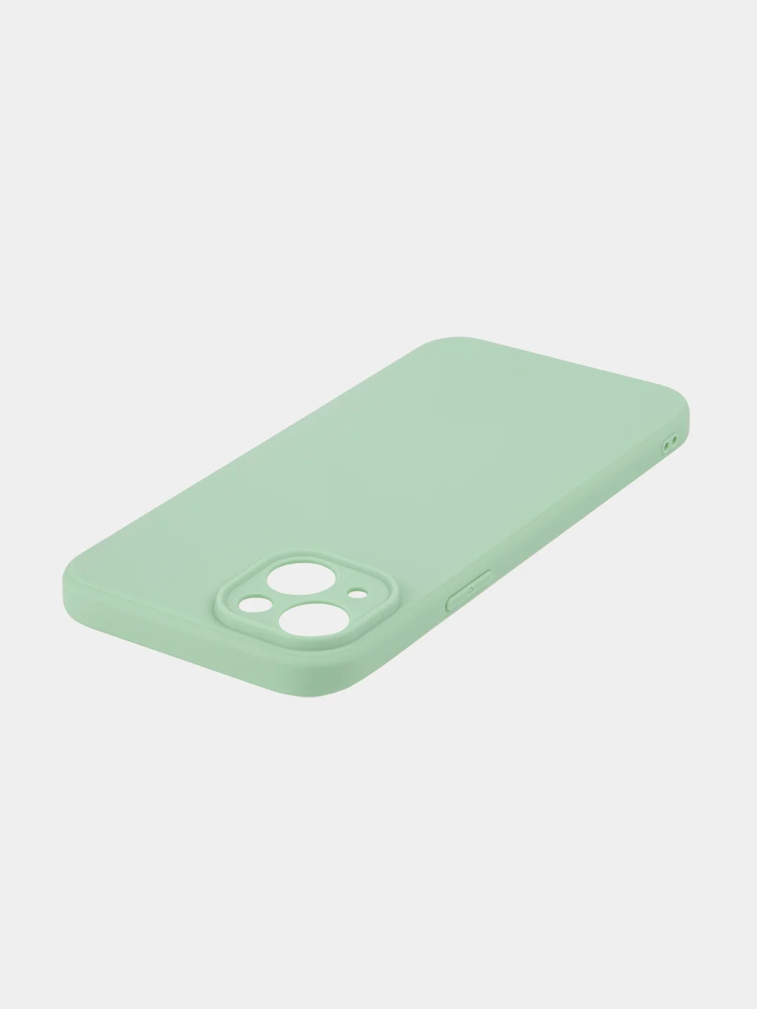 Зеленый чехол для iPhone 15 Plus силиконовый BROSCORP матовый/ прозрачный, тонкий, c защитой камер