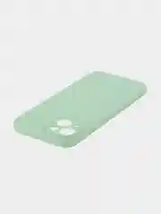 Зеленый чехол для iPhone 15 Plus силиконовый BROSCORP матовый/ прозрачный, тонкий, c защитой камер