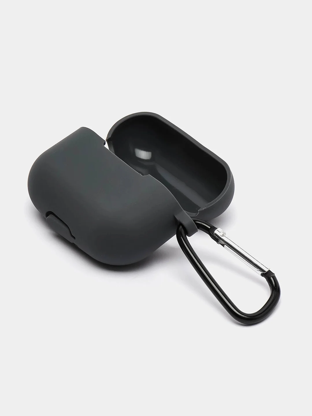 Угольный чехол силиконовый для наушников AirPods Pro с карабином