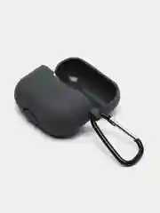 Угольный чехол силиконовый для наушников AirPods Pro с карабином