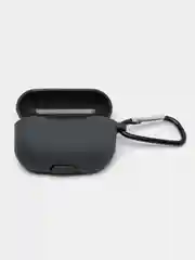 Угольный чехол силиконовый для наушников AirPods Pro с карабином
