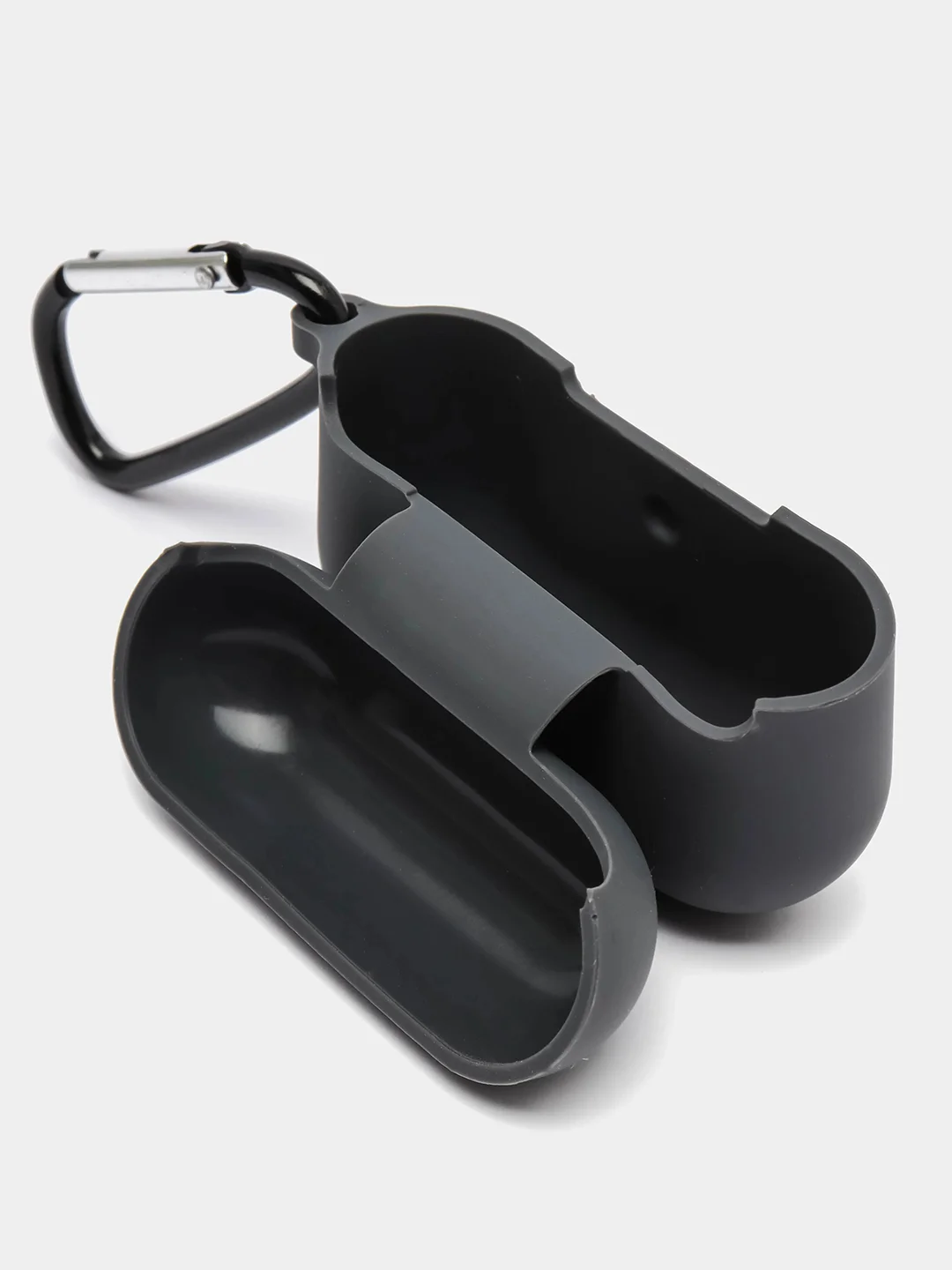 Угольный чехол силиконовый для наушников AirPods Pro с карабином