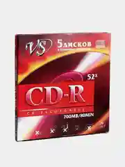Диск VS CD-R 700MB, 5 дисков в бумажных конвертах