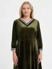 Зелёный хаки вечернее платье, велюр, бархат, большие размеры, без принта к 8-му марта