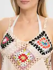 Бежевый пляжное платье женское, сарафан