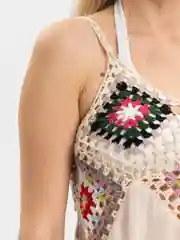 Бежевый пляжное платье женское, сарафан