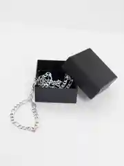 Черный серебристая цепочка с браслетом, в подарочной коробке