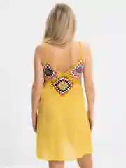 Желтый пляжное платье женское, сарафан