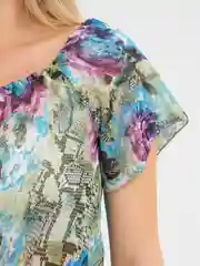 Зеленый туника женская, шифоновая