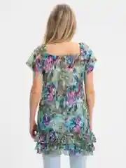 Зеленый туника женская, шифоновая