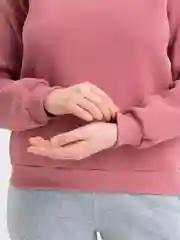Коралловый свитшот утепленный, с горловиной