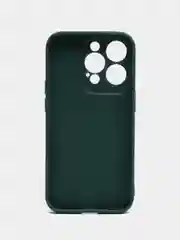 Тёмно-зелёный чехол силиконовый на iPhone 5, 5s, 6, 6s, 7, 8, SE 2020, X, XR, XS Max, 12 14 Pro, 13 mini