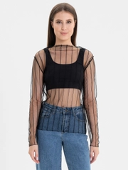 Водолазка из сетки QP Store, прозрачная