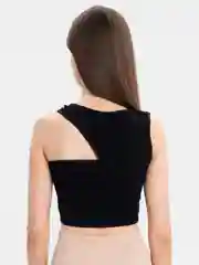 Черный женский топ на одно плечо