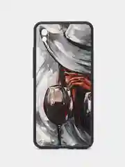 Бордовый чехол с рисунком на Xiaomi Redmi 9A (Сяоми Редми 9А)