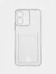 Чехол для Xiaomi Redmi 12 / Сяоми Редми 12, прозрачный, с карманом для карты
