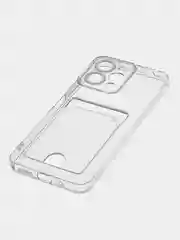 Голубой чехол для Xiaomi Redmi 12 / Сяоми Редми 12, прозрачный, с карманом для карты