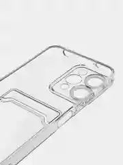 Голубой чехол для Xiaomi Redmi 12 / Сяоми Редми 12, прозрачный, с карманом для карты