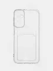 Прозрачный чехол для Samsung Galaxy A24 / Самсунг Галакси А24, прозрачный, с карманом для карты