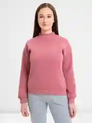 Коралловый свитшот утепленный, с горловиной
