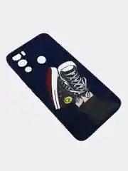 Угольный чехол силиконовый с принтом и защитой камеры для Infinix HOT 12i