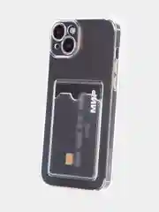 Прозрачный чехол для Apple iPhone 15 Plus, 15+ противоударный ROSCO силиконовый с карманом для карт